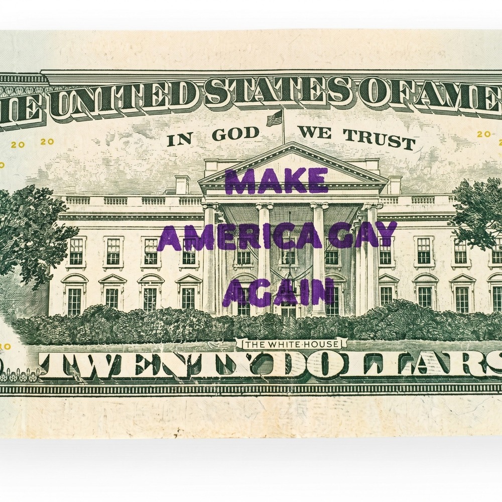 New Make America Gay Again Purple Ink Self-Inking Rubber Stamp Pride Gift